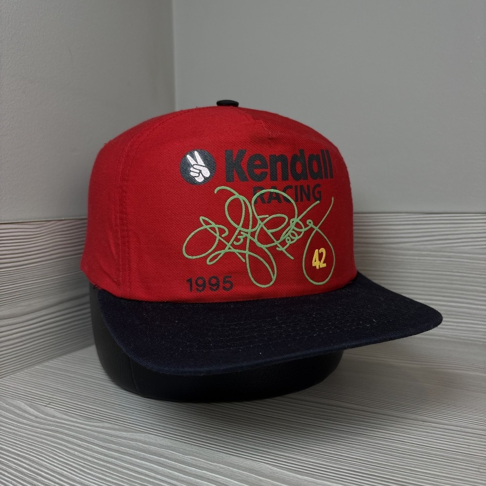 Vintage 90's Kyle Petty Signature Racing Hat Kendall Red NASCAR Adjustable Cap